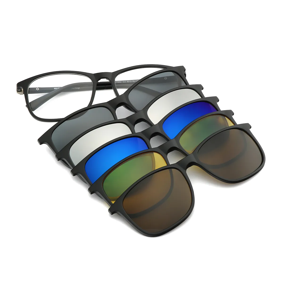 Hamilton - Rectangle Black Clip On Sunglasses for Men